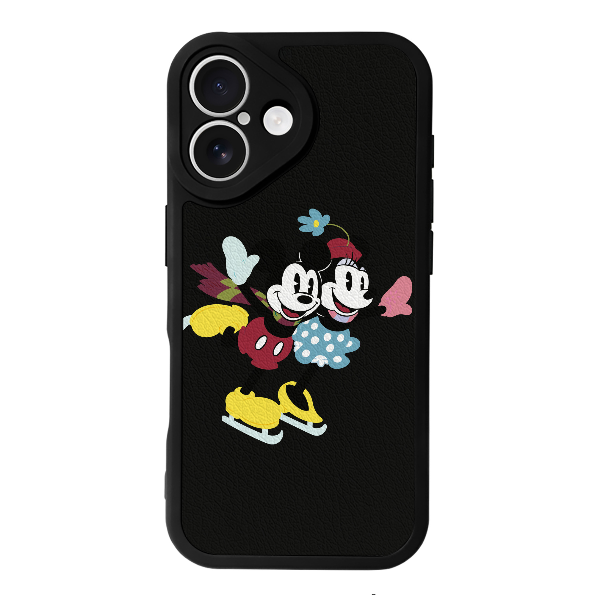 （画像用） ミッキーマウス Mickey Mouse 【iPhone 16シリーズ対応】シリコンスマホケース（レザー調） 材質：シリコン